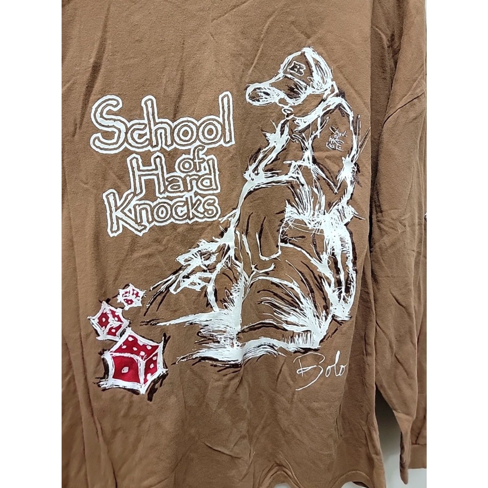 Vintage VINTAGE School Of Hard Knocks Long Sleeve Shirt Mens 2XL Brown Sweatshirt T-Shirt Distressed Classic” Size US XXL / EU 58 / 5 - 3 Thumbnail