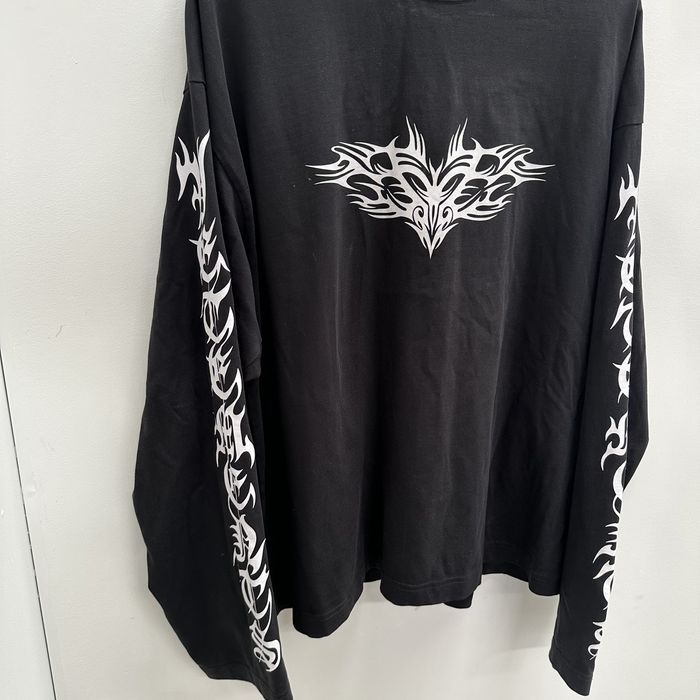 Vetements Vetements Black Gothic Logo Long Sleeve T-Shirt (fits L