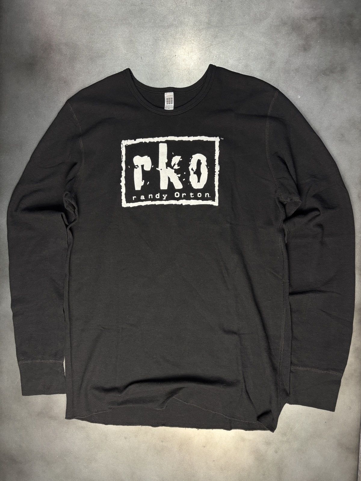 American Apparel × Vintage × WWE Randy Orton RKO Waffle Thermal Longsleeve 2000s Y2K Size US XL / EU 56 / 4 - 9 Thumbnail