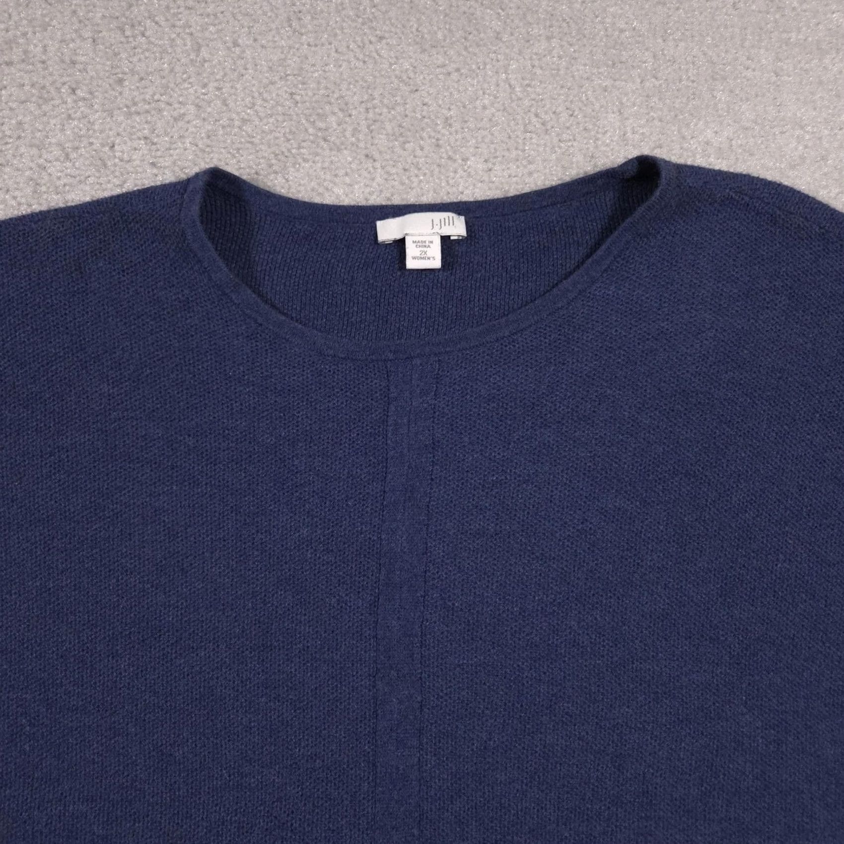 J. Jill VINTAGE J Jill Sweater Womens 2X Blue Knit Pullover Tie Front Long Sleeve Casual Top Size XXL / US 16-18 / IT 52-54 - 3 Thumbnail