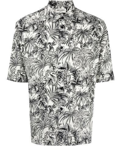 Saint Laurent Paris SS21 Saint Laurent jungle animal print Hawaiian shirt 41 Size US L / EU 52-54 / 3 - 21 Thumbnail
