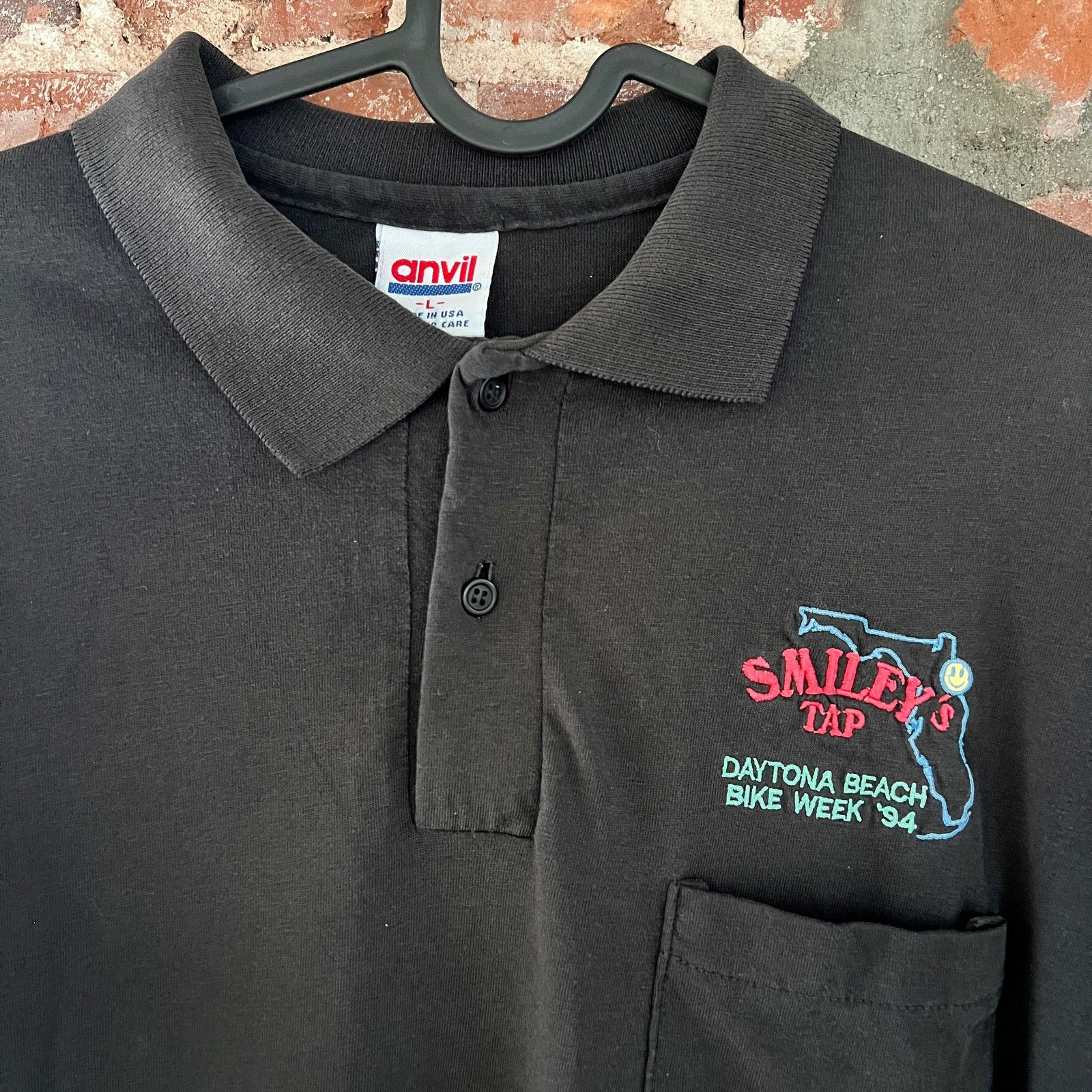Anvil VTG Daytona Harley Bike Week '94 Black Polo Shirt L 20x30 Size US L / EU 52-54 / 3 - 1 Thumbnail