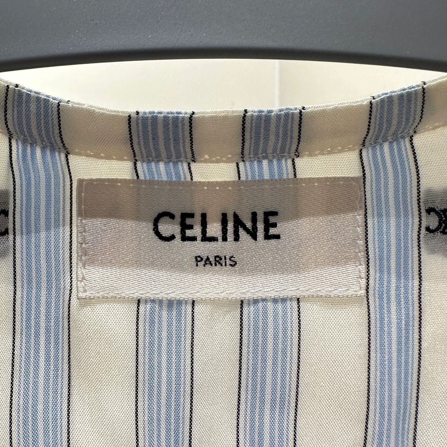 Celine CELINE feb307 allover Triomphe logo pendant silk shirt 36 Size XS / US 0-2 / IT 36-38 - 3 Thumbnail