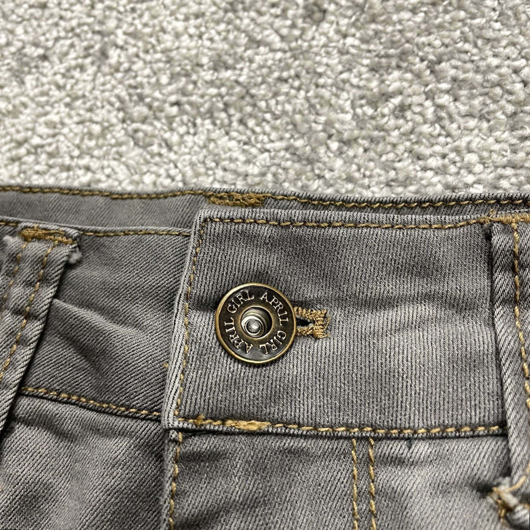 Vintage April Girl Jeans Skinny Denim Gray 7 Juniors Slim Mid Rise 30x29 Women Size 28" / US 6 / IT 42 - 4 Thumbnail