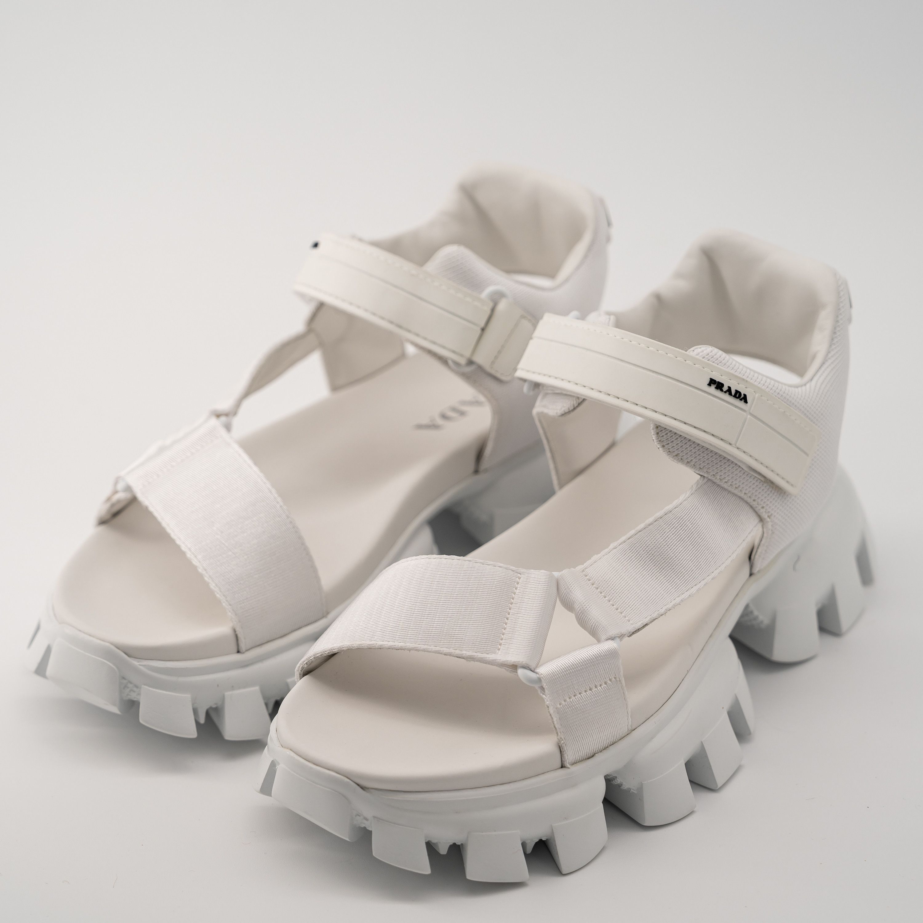 Prada 8 / 9us Prada Cloudbust Thunder Sandal White Re-Nylon Size US 9 / EU 42 - 1 Thumbnail