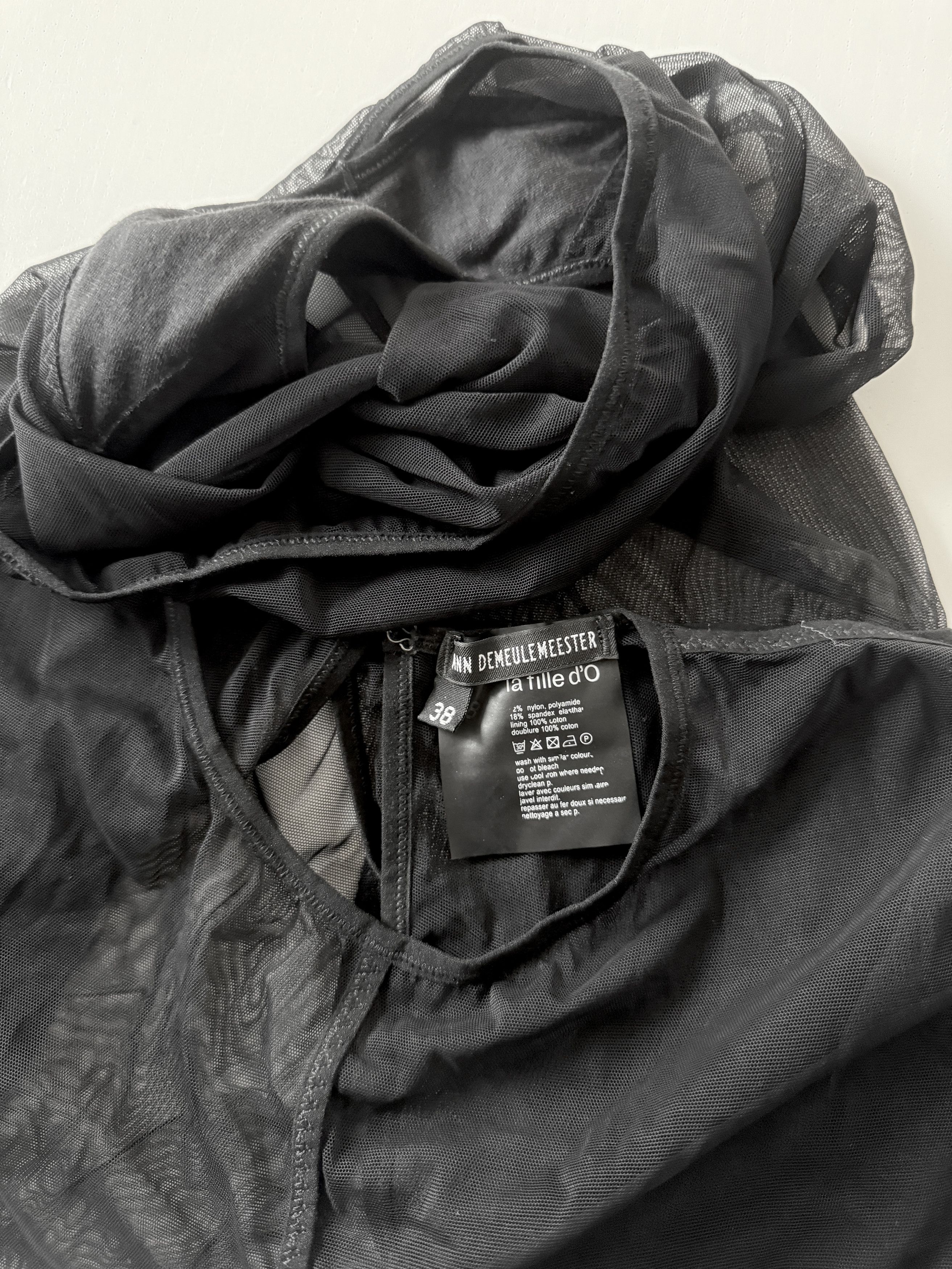 Ann Demeulemeester ANN DEMEULEMEESTER New Soft Tulle Bodysuit Size XS / US 0-2 / IT 36-38 - 9 Thumbnail