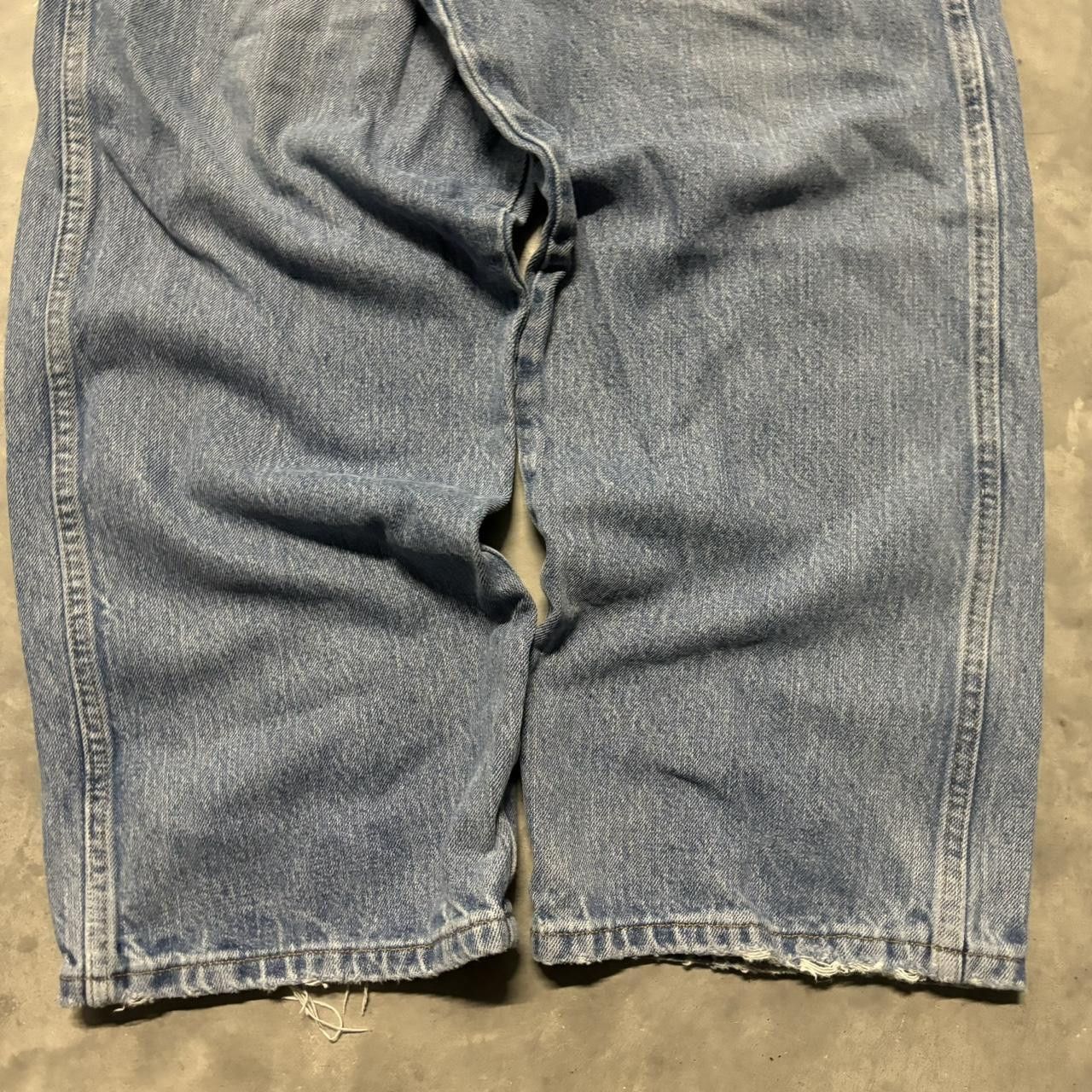 Japanese Brand × Vintage Crazy Vintage Y2K/2000s Baggy Light Wash Distressed Skater Carpenter Denim Jeans! Size US 38 / EU 54 - 6 Thumbnail