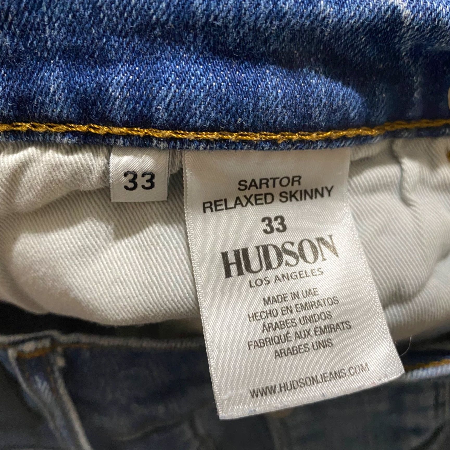 Hudson Hudson Jeans Blue Denim Medium Wash Slimming Relaxed 5-Pocket Design Pants Mens 33 Size US 33 - 4 Thumbnail