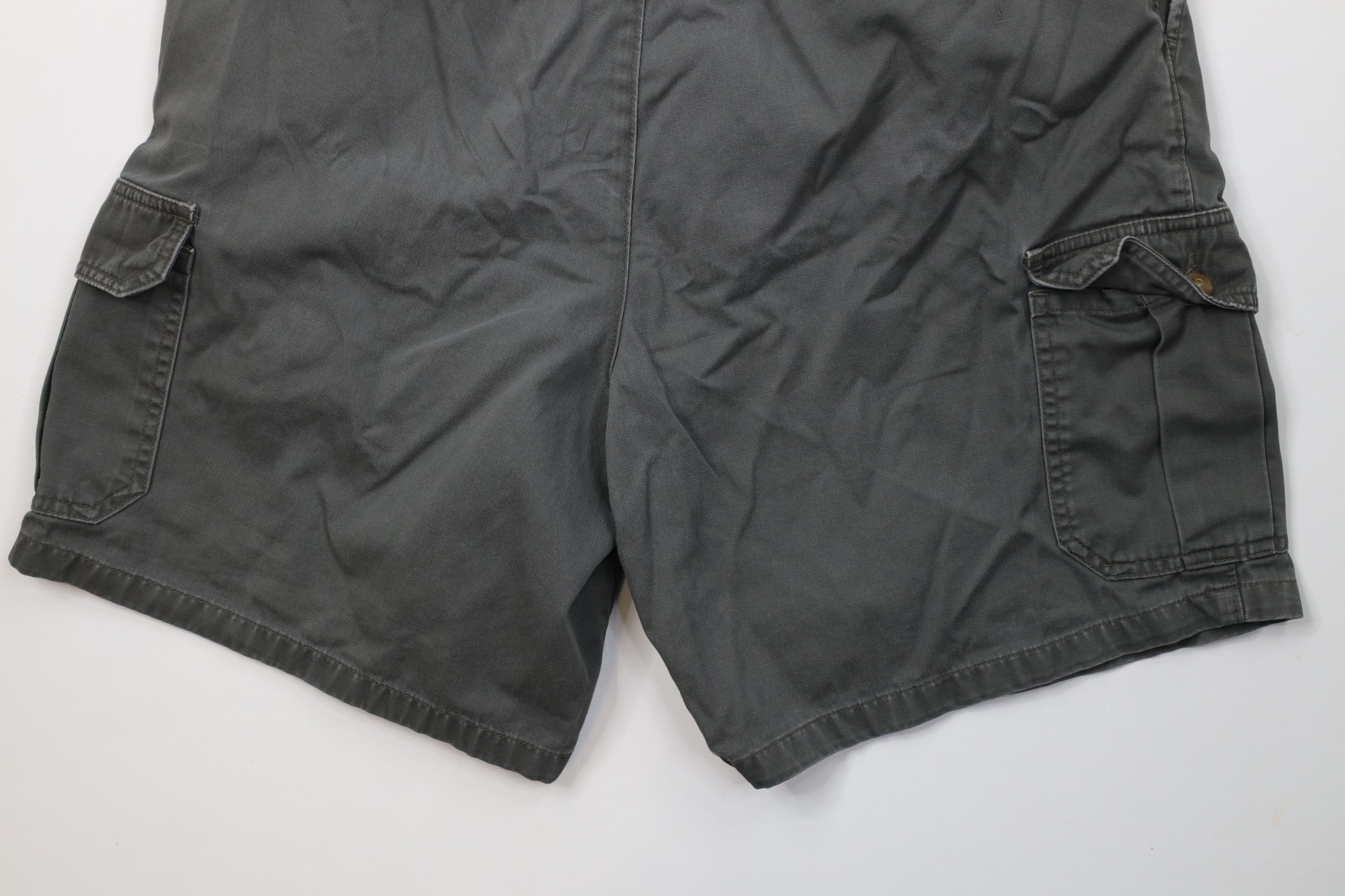Vintage Vintage 90s Streetwear Above Knee Cargo Shorts Green Cotton Size US 36 / EU 52 - 11 Thumbnail