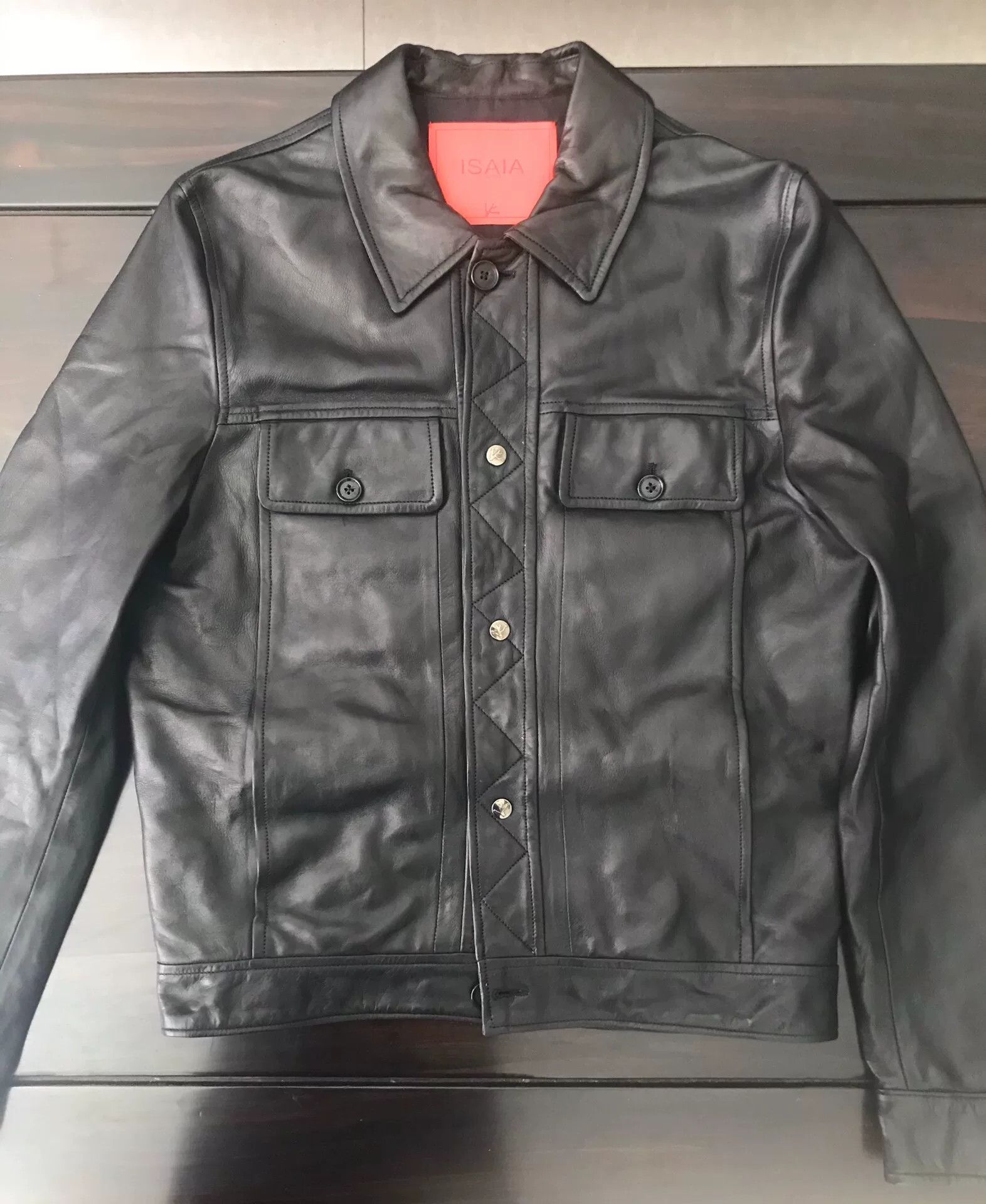Isaia Napolii isaia black leather jacket size 48 Size US M / EU 48-50 / 2 - 1 Thumbnail