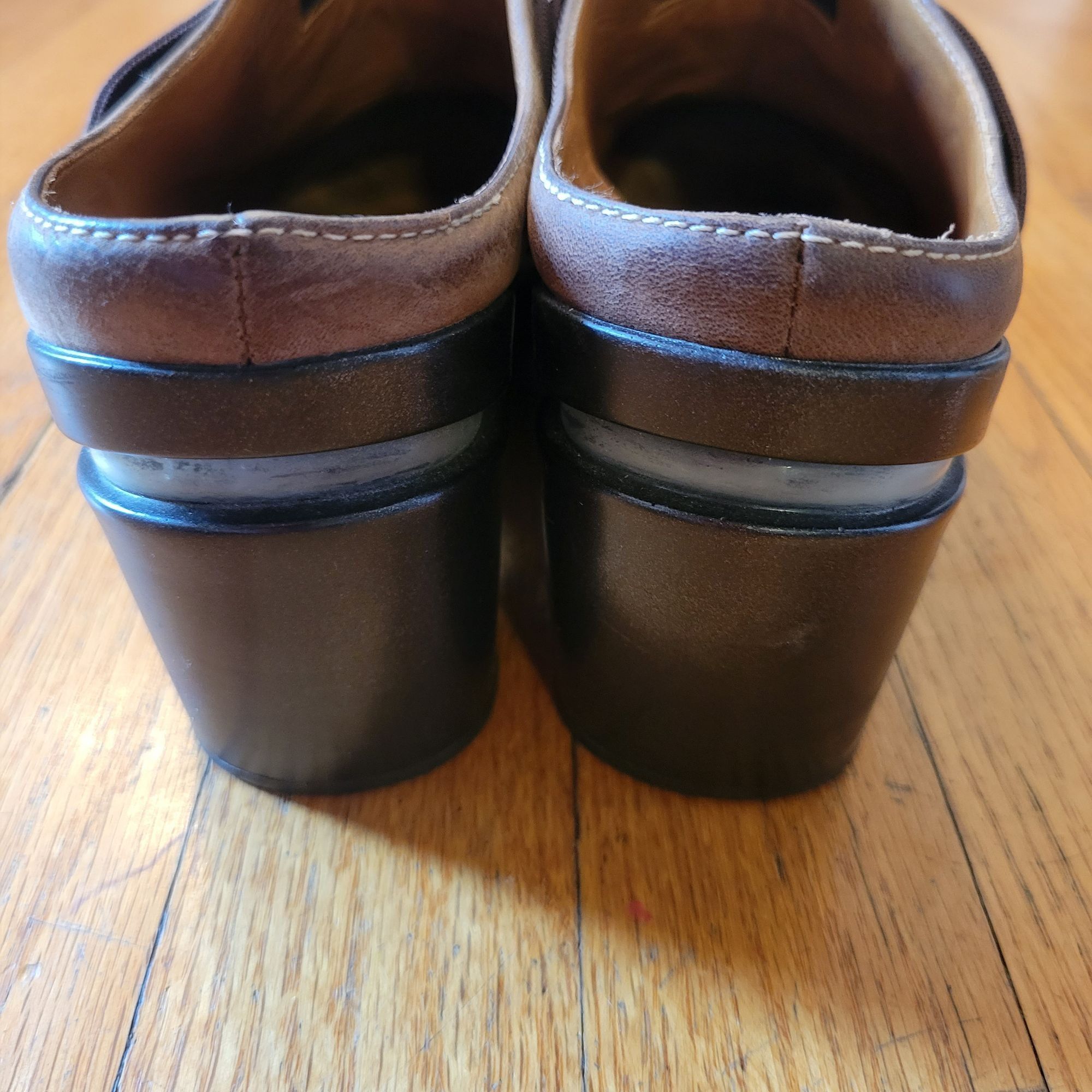 Cole Haan Cole Haan Brown Leather Wedge Shoes 8B SARA Clogs Mules Size US 8 / IT 38 - 6 Thumbnail