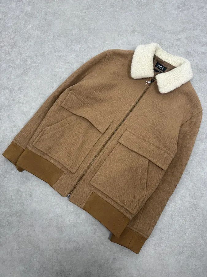 A.P.C. A.P.C Beige Classy Wool White Collar Jacket Size US S / EU 44-46 / 1 - 4 Thumbnail