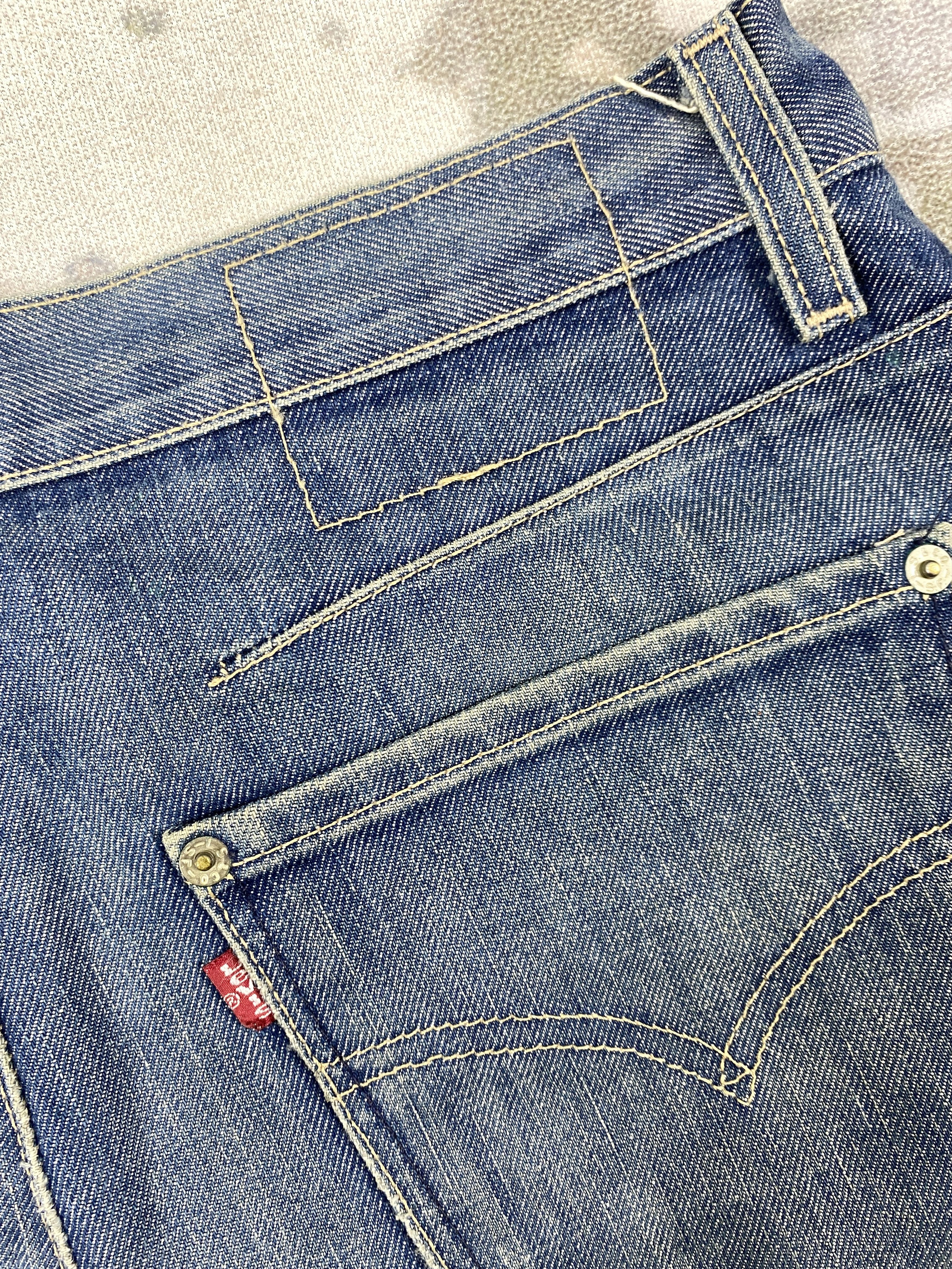 If Six Was Nine Blue Vintage Levi's Engineer Jeans 31x27.5 Denim -JN2109 Size US 31 - 13 Thumbnail