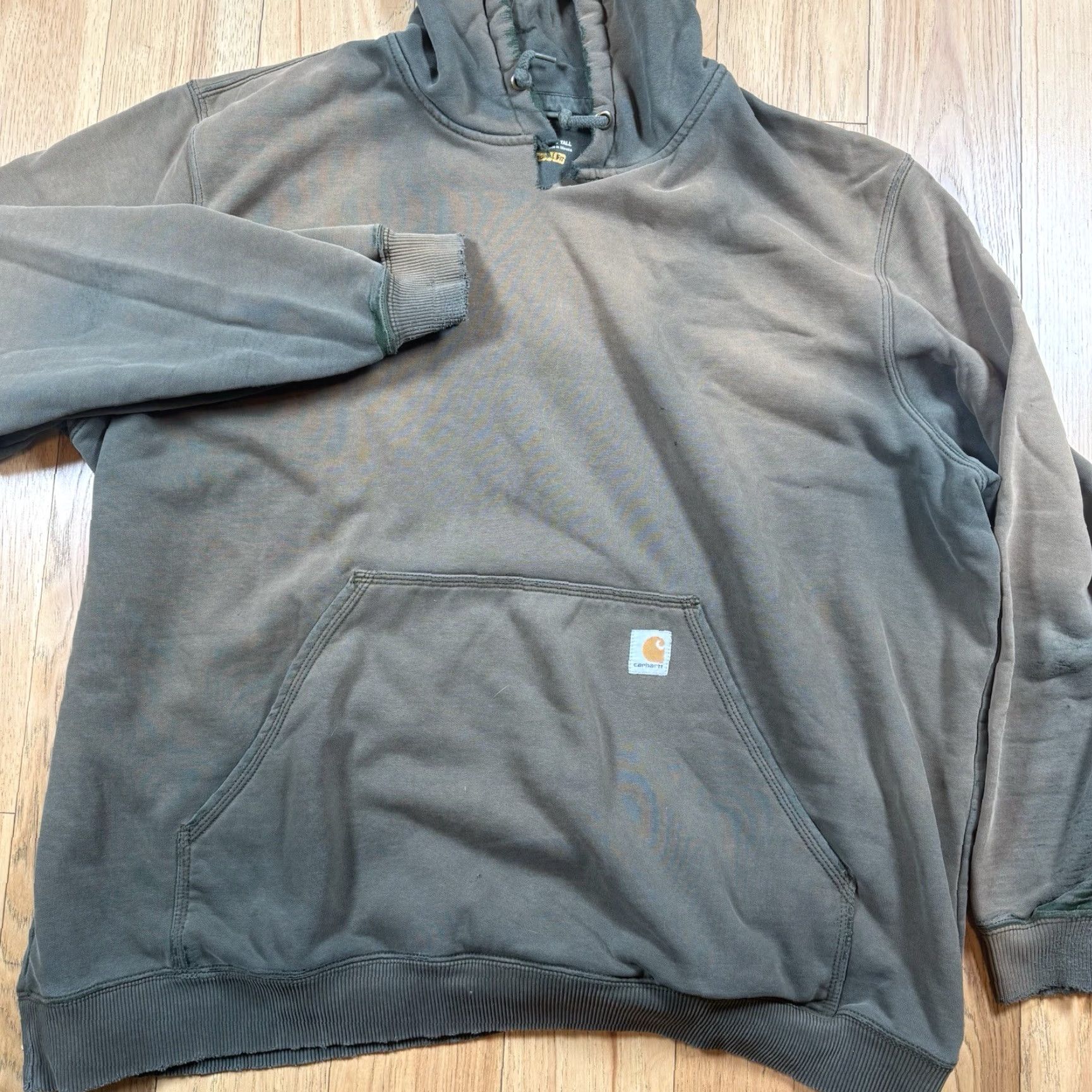 Carhartt VINTAGE Carhartt Hoodie Mens 3XL Tall Pullover Big & Tall 90s Sun Faded Green Blue Distressed Y2K Size US XXL / EU 58 / 5 - 3 Thumbnail