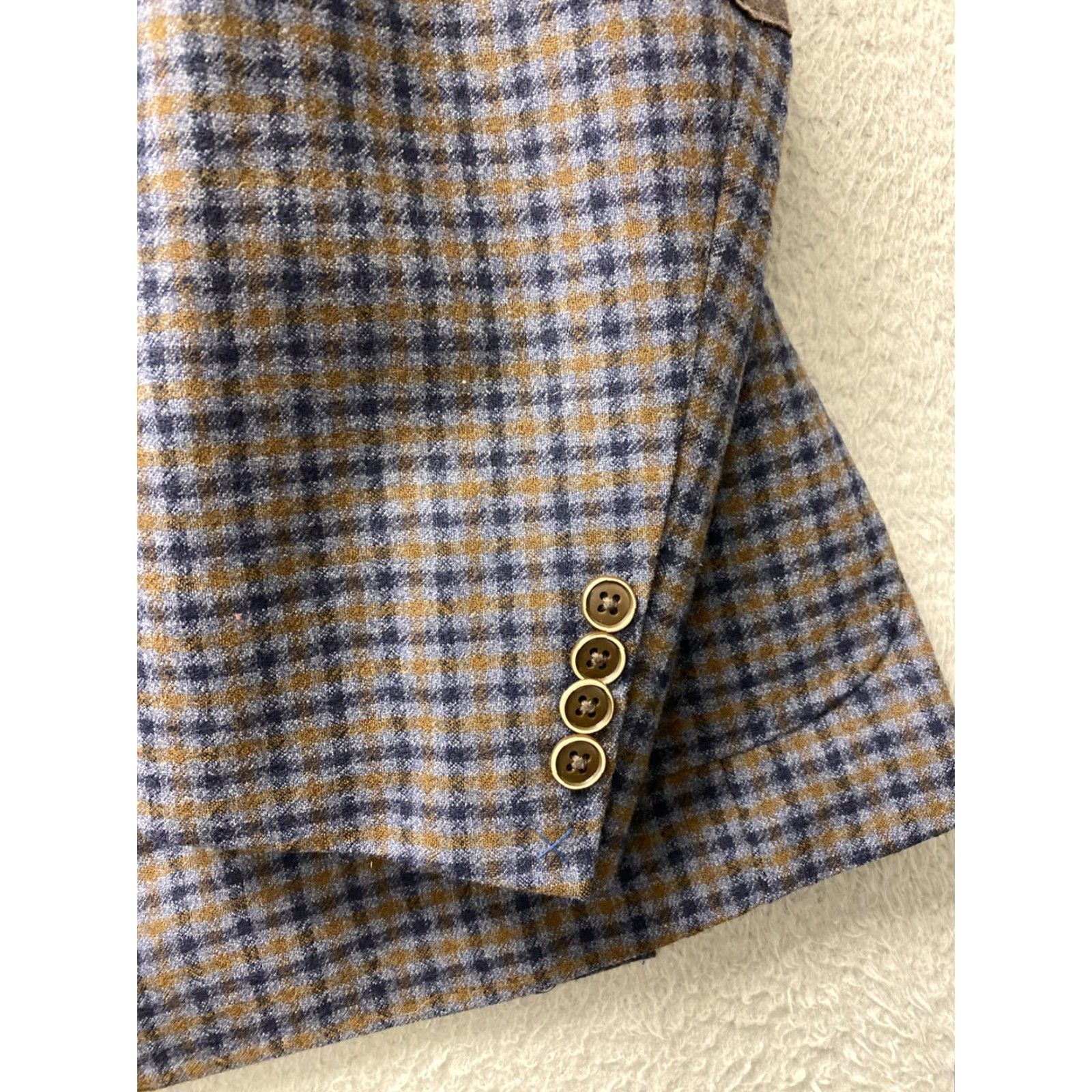 Peter Millar Peter Millar Plaid Sport Coat Blazer Mens 46R Multicolor Wool 2-Button Double-Vented Notch Lapel Size 46R - 3 Thumbnail