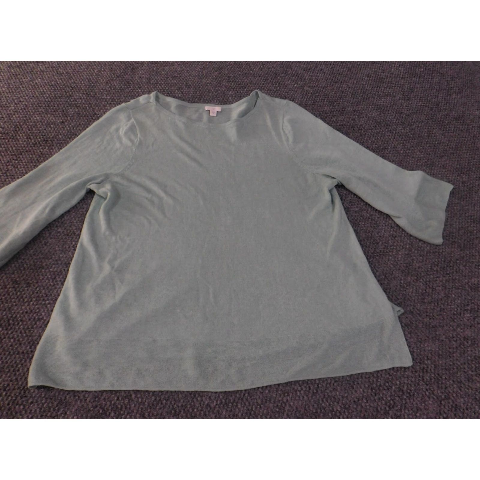 Vintage J Jill Sweater Womens XL Green 3/4 Sleeve Knit Pullover Top Crew Neck Lightweight Casual Knit Pullover Top Linen Cotton Modal Rayon Size XL / US 12-14 / IT 48-50 - 4 Thumbnail