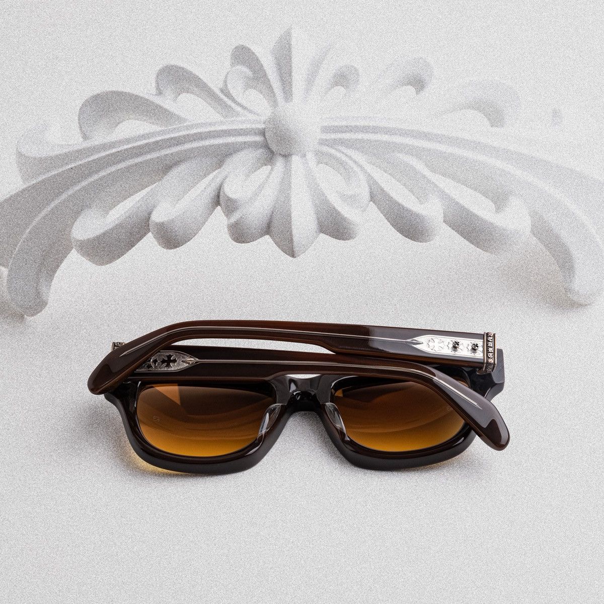 Chrome Hearts CHROME HEARTS DICK FITZENER CLASSIC BROWN SUNGLASSES Size ONE SIZE - 7 Thumbnail