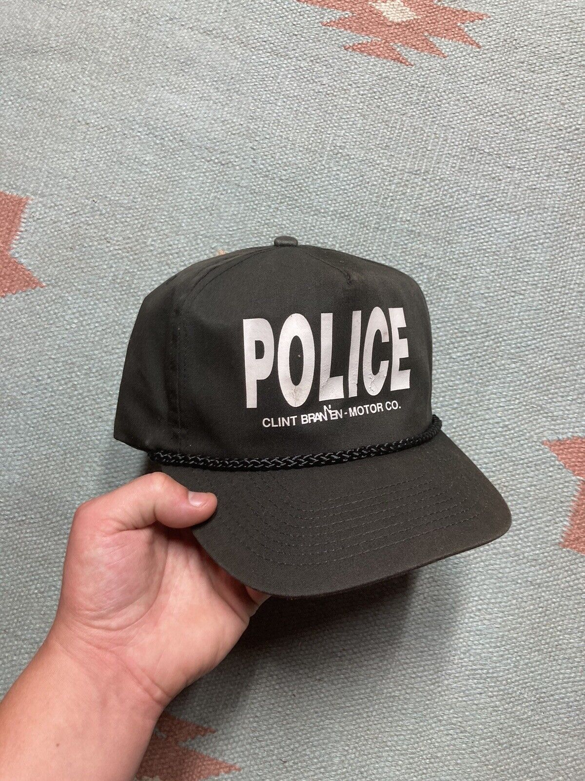 Vintage VTG SnapBack hat police Clint Brannen motor co logo Size ONE SIZE - 1 Thumbnail