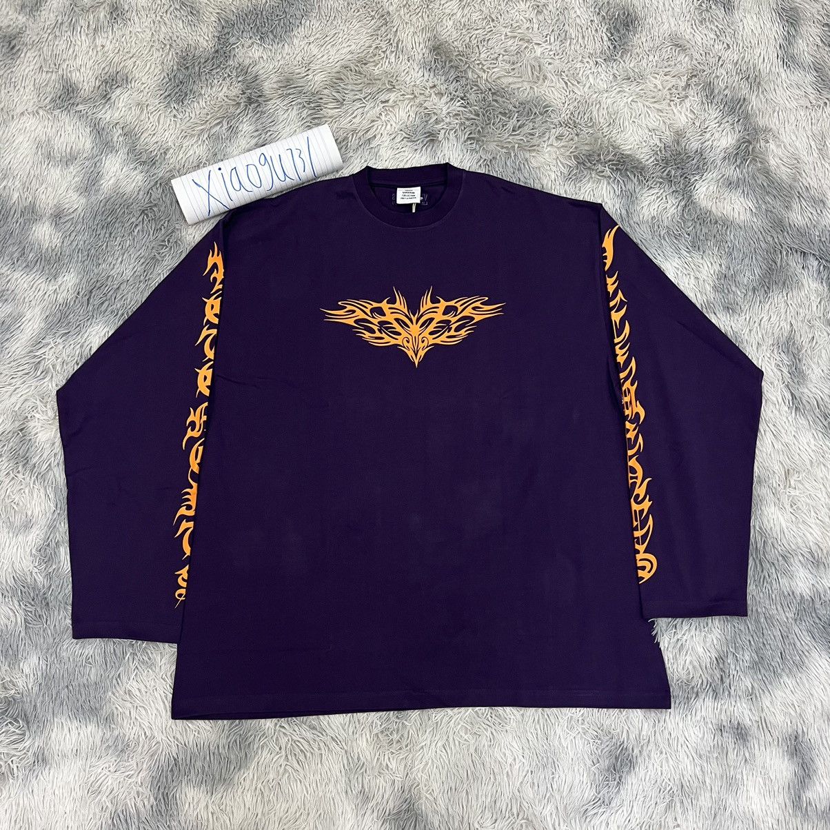 image of Vetements Fw21 Show Style Sanskrit Long Sleeve in Purple, Men's (Size Large)