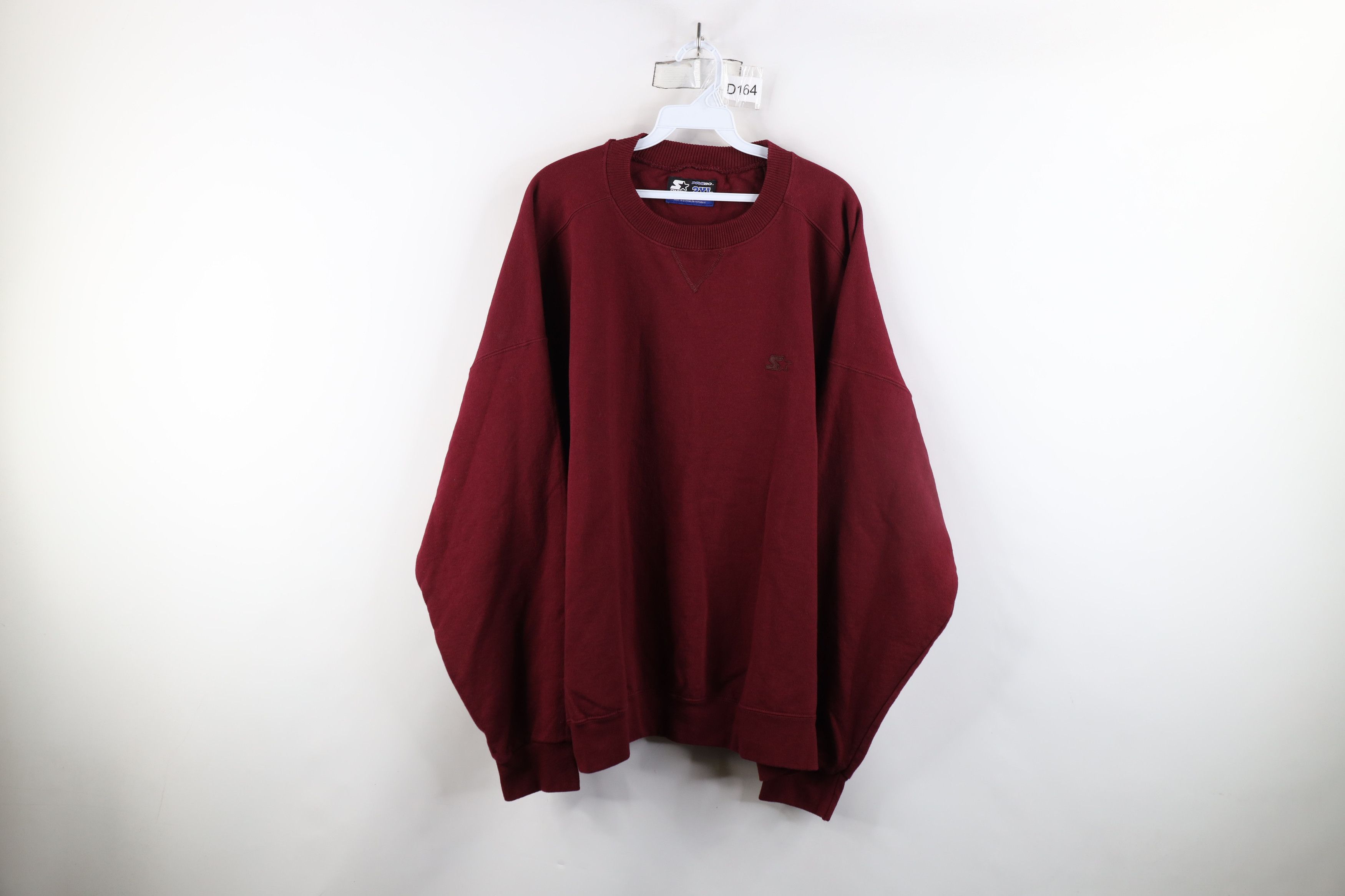 Starter × Vintage Vintage 90s Starter Heavyweight Crewneck Sweatshirt Burgundy Size US XXL / EU 58 / 5 - 1 Thumbnail