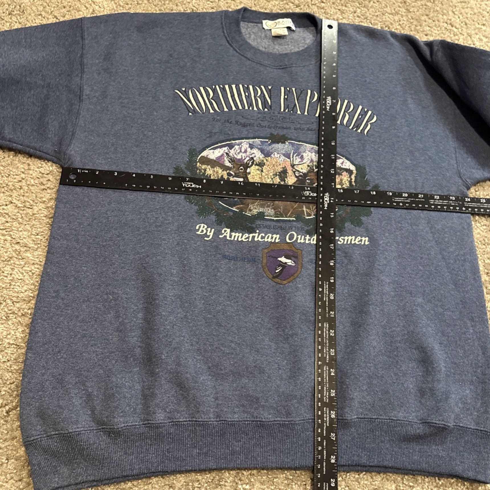 Van Heusen VINTAGE Van Heusen Sweatshirt Crewneck Northern Explorer Earth Nature Blue XL Men Pullover Size US XL / EU 56 / 4 - 6 Thumbnail
