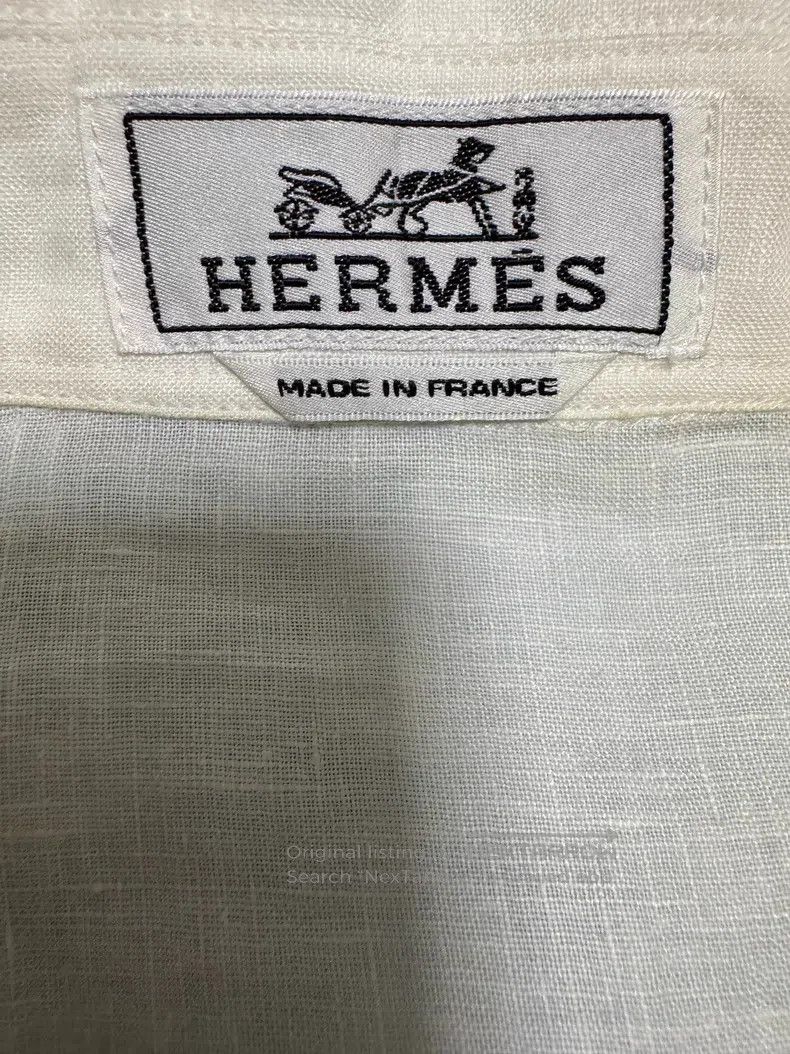 Hermes Hermes Linen Jacket Shirt, 100% Linen, Classic Pattern, St Size US XXS / EU 40 - 7 Thumbnail
