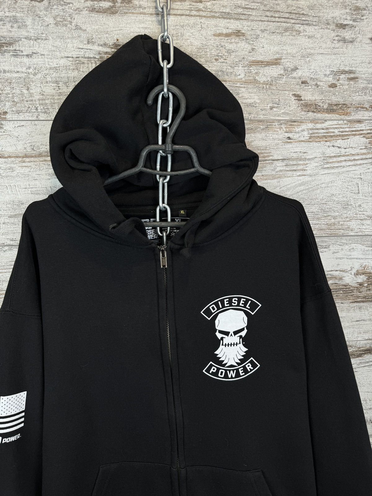 Diesel Mens Diesel Power USA Zip Hoodie black jacket Size US XL / EU 56 / 4 - 3 Thumbnail