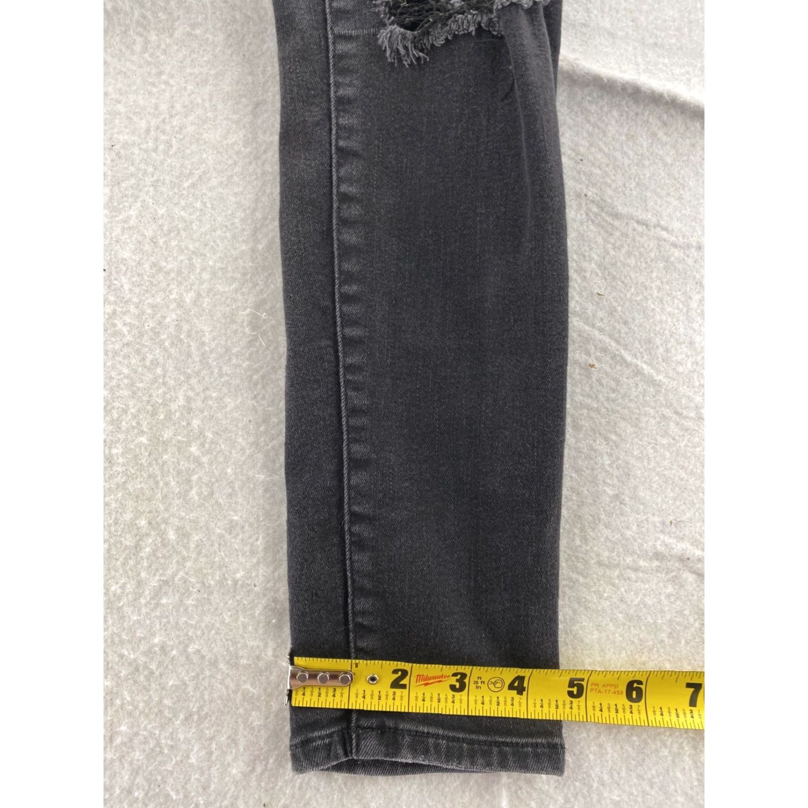 American Eagle Outfitters American Eagle Jeans Womens 8 Short Curvy Hi Rise Jegging Black Denim Distressed Size 30" / US 8 / IT 44 - 5 Thumbnail