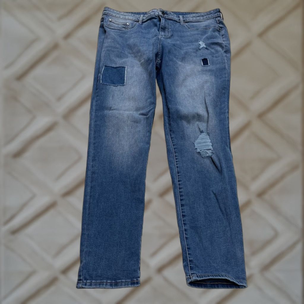 Faded Glory Faded Glory Jeans Womens 16 Blue Denim Dark Wash Straight High Rise 36x28 Size 38" / US 16 / IT 52 - 1 Thumbnail