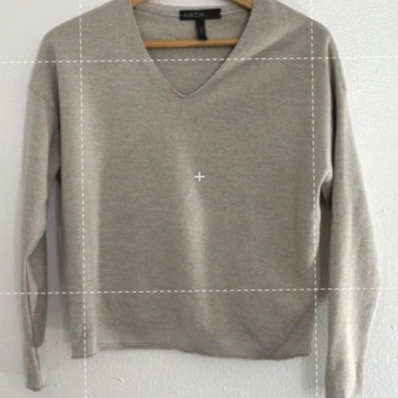 Vintage Marc Cain Sweater Wool Blend V-Neck Knit Beige Women XS Regular Fall Winter Pullover Solid Dry Clean Only Size XS / US 0-2 / IT 36-38 - 2 Thumbnail