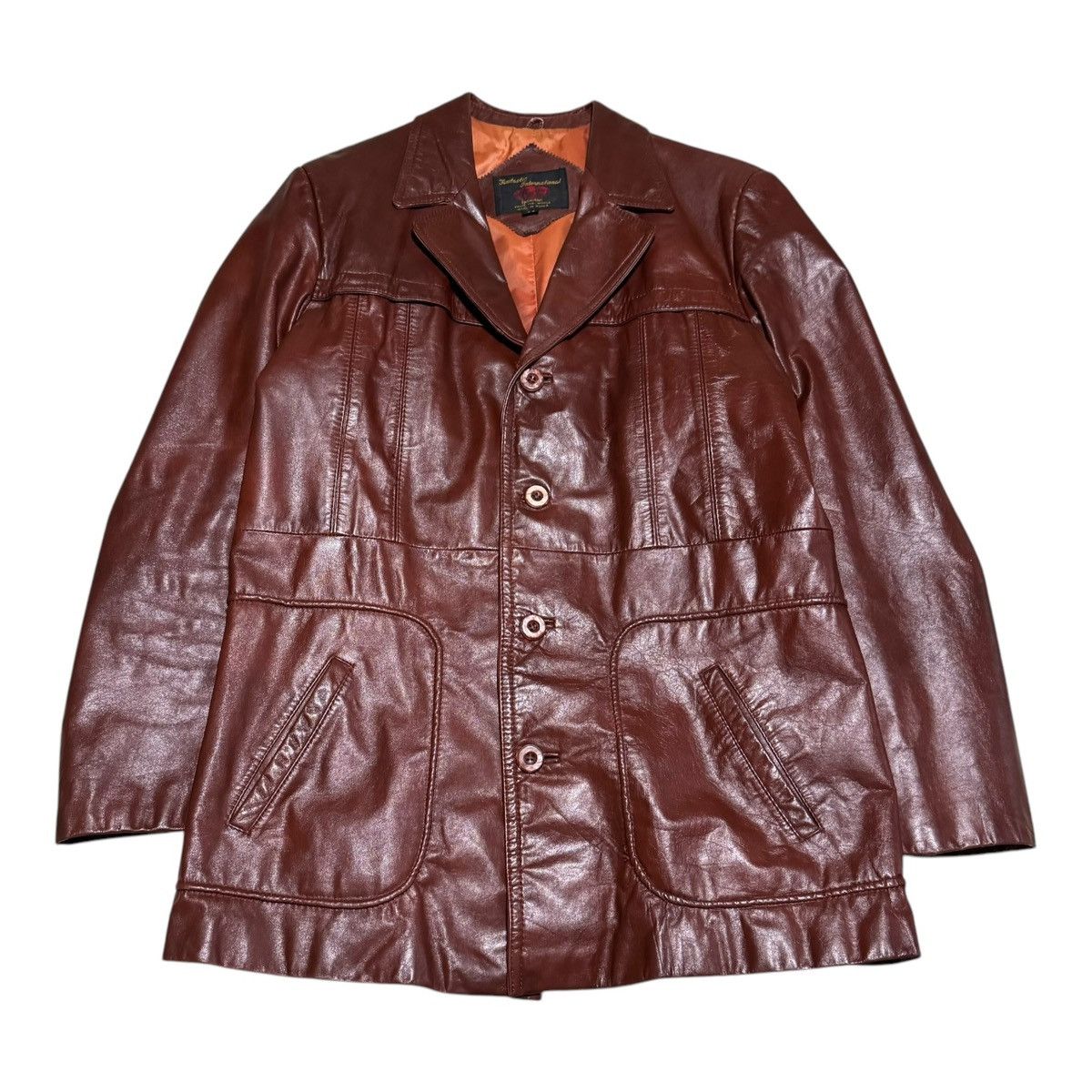 Vintage Fantastic International Men's Leather Jacket Size 40 Vintage Size US L / EU 52-54 / 3 - 1 Thumbnail