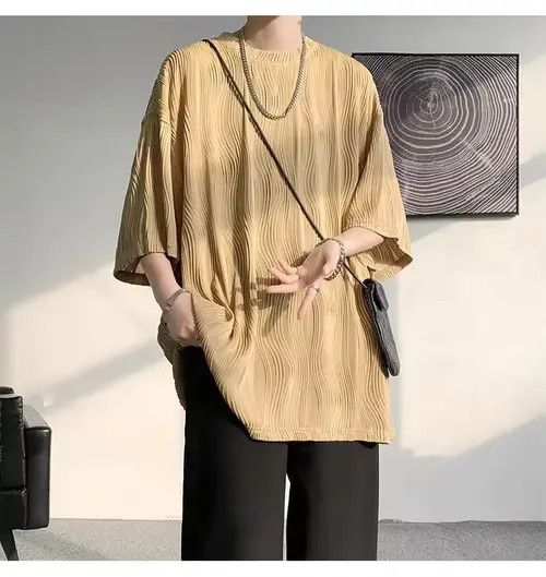 Japanese Brand Hirakawa x Emi 💎 Korean Wave Pleated Relaxed Tee T-shirt Size US L / EU 52-54 / 3 - 5 Thumbnail