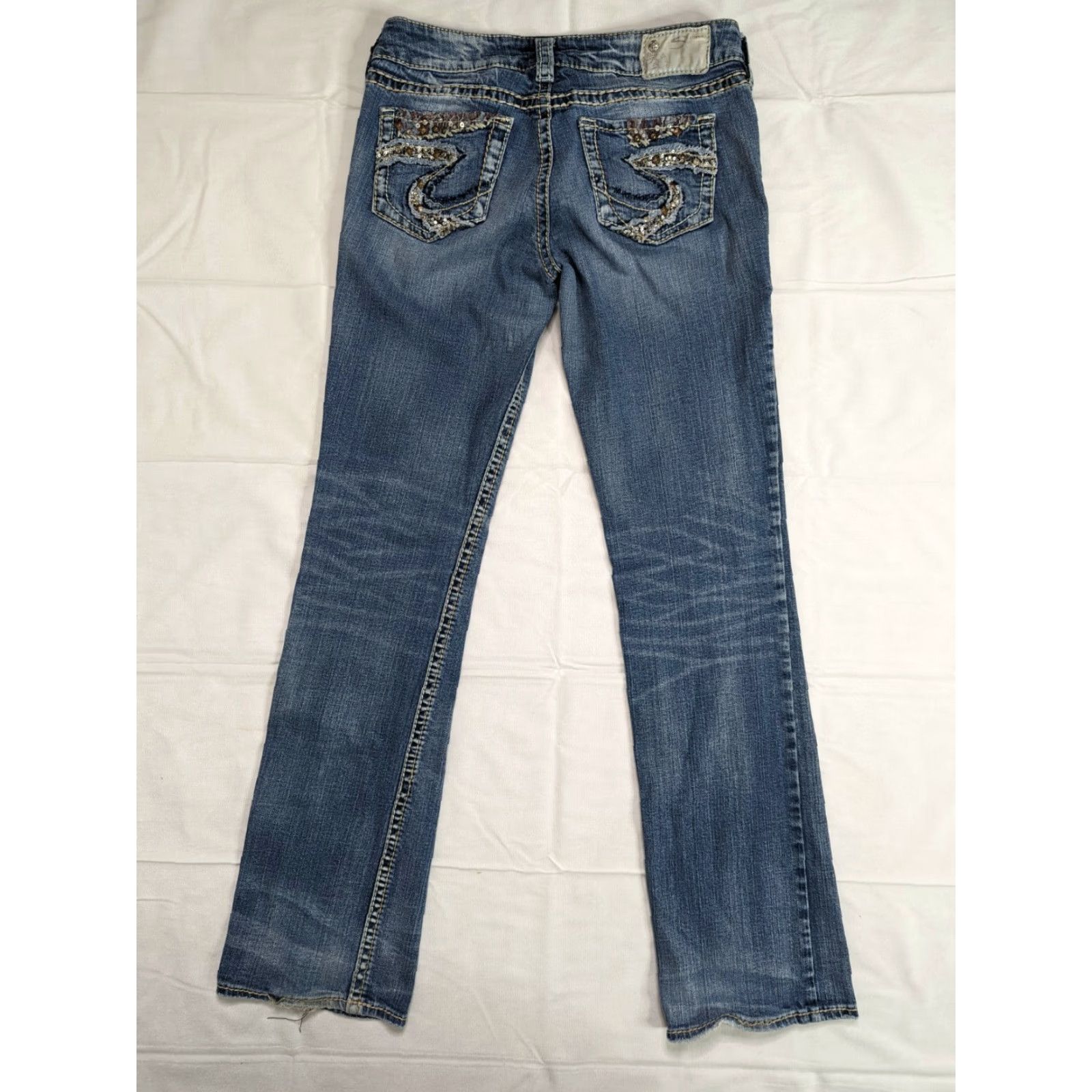 Silver Jeans Co. Silver Jeans Suki Bootcut Jeans Womens 29x33 Blue Denim Stretch Size 29" - 2 Thumbnail