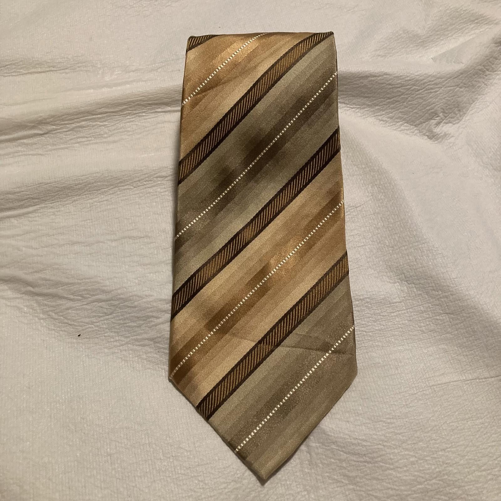 Designer NWOT Kenneth Cole Reaction Brown Striped Tie 58/3.5 Size ONE SIZE - 1 Thumbnail