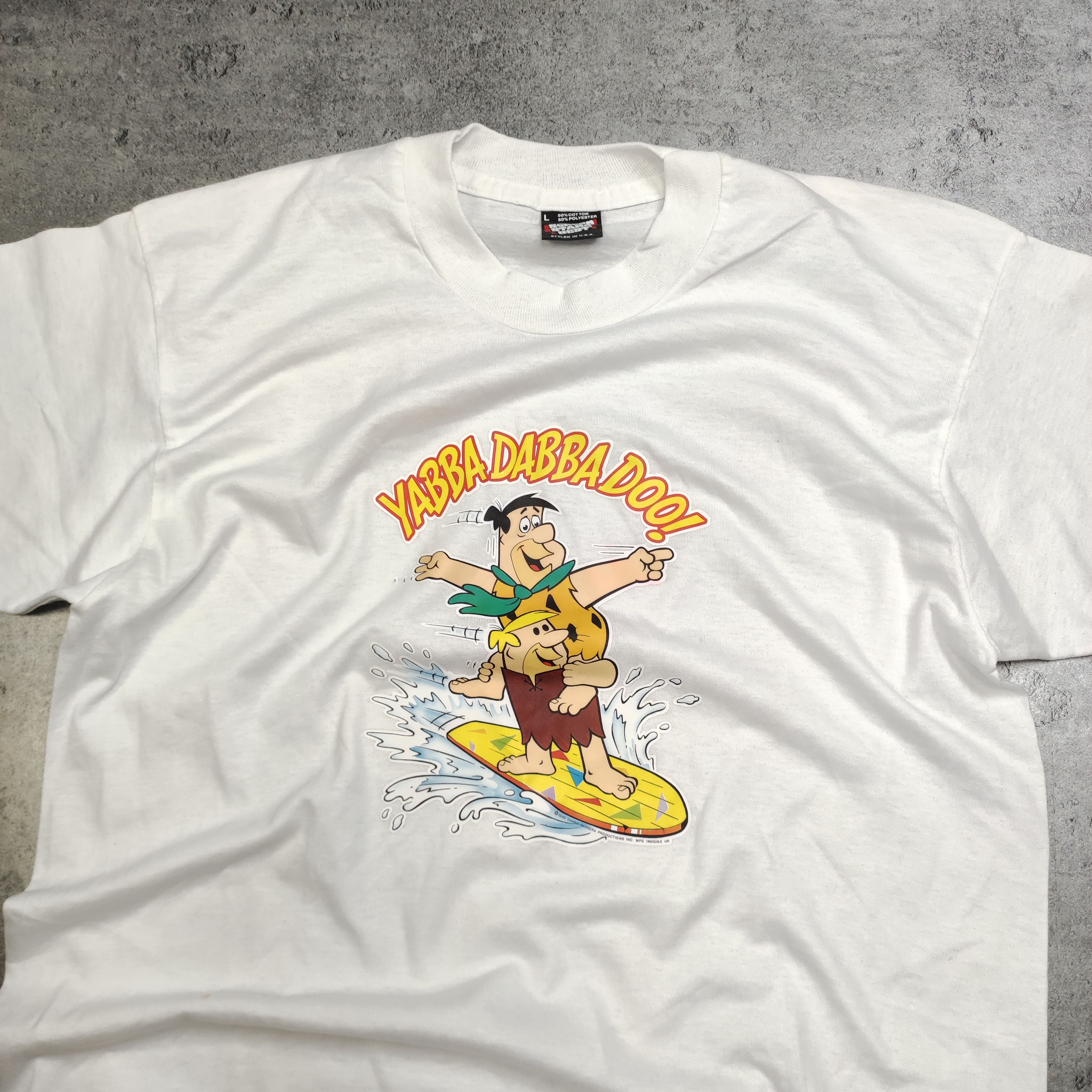 Universal Studios × Vintage RARE Vintage Hanna Barbera The Flinstones 1989 Promo Tee Size US L / EU 52-54 / 3 - 3 Thumbnail