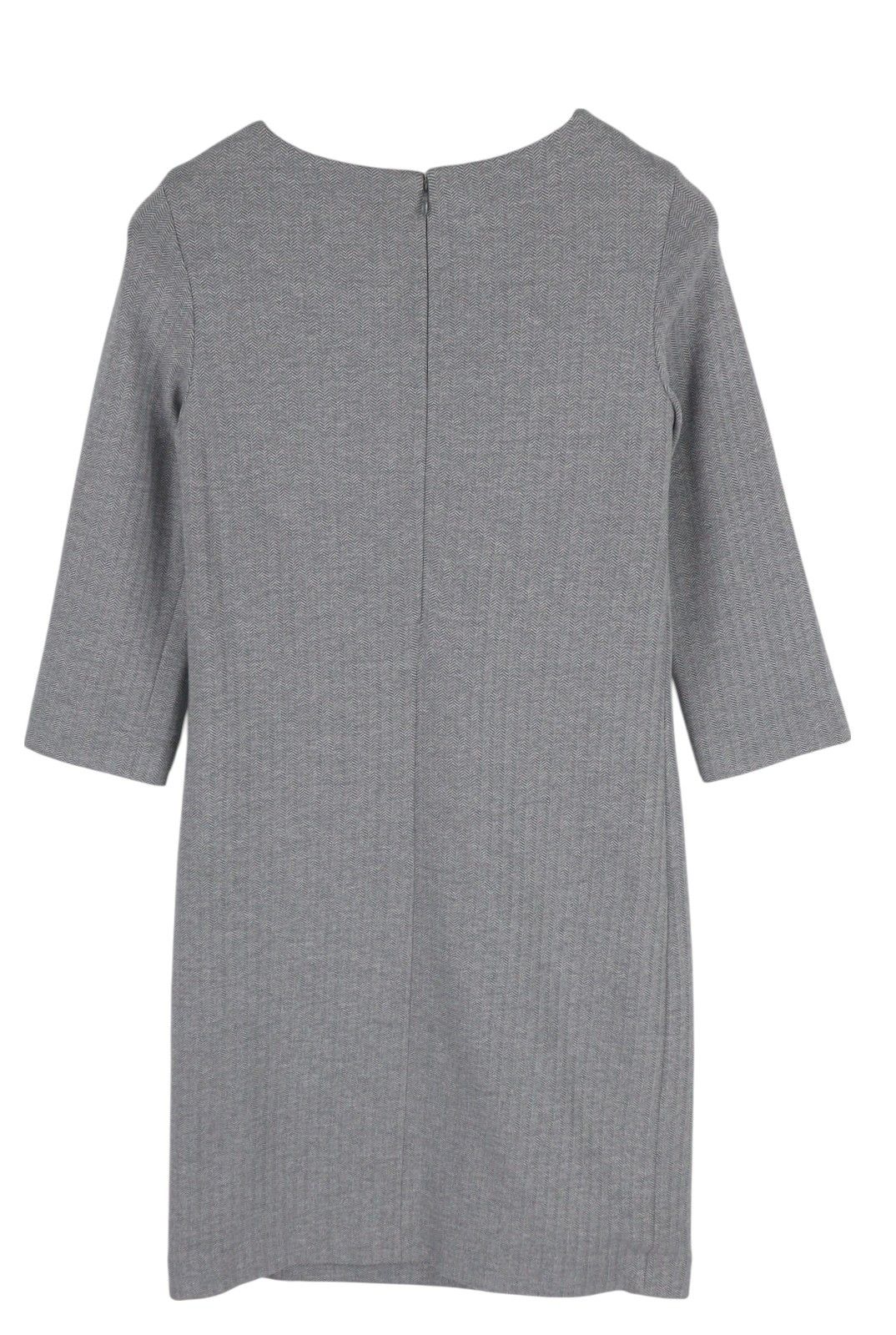 Gant HERRINGBONE JERSEY EU34 Grey Round Neck Dress 85196 Size XS / US 0-2 / IT 36-38 - 2 Thumbnail