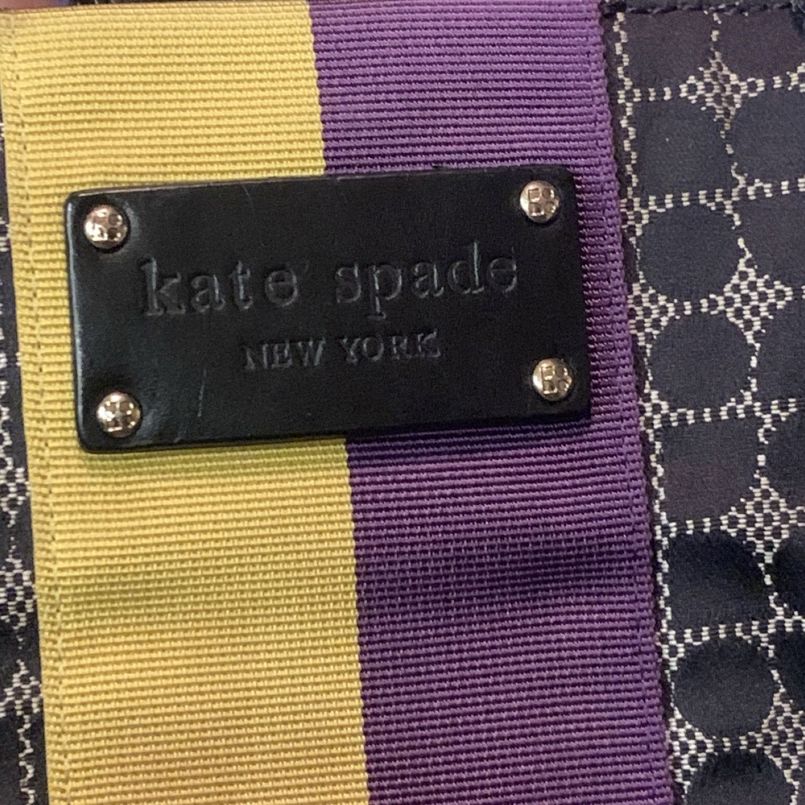 Kate Spade Vintage Y2K Kate Spade Black Canvas/black Leather Shoulder B Size ONE SIZE - 10 Thumbnail