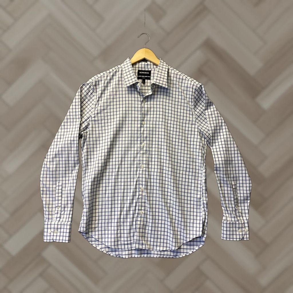 Bonobos Bonobos Button Shirt Men’s L Blue Check Slim Nylon Performance /161-23 Size US L / EU 52-54 / 3 - 1 Thumbnail
