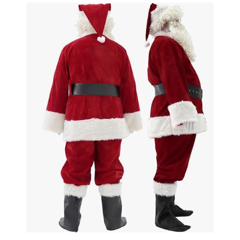 The Unbranded Brand Men's Deluxe Santa Suit 11pc. Velvet Adult LARGE Size ONE SIZE - 2 Thumbnail