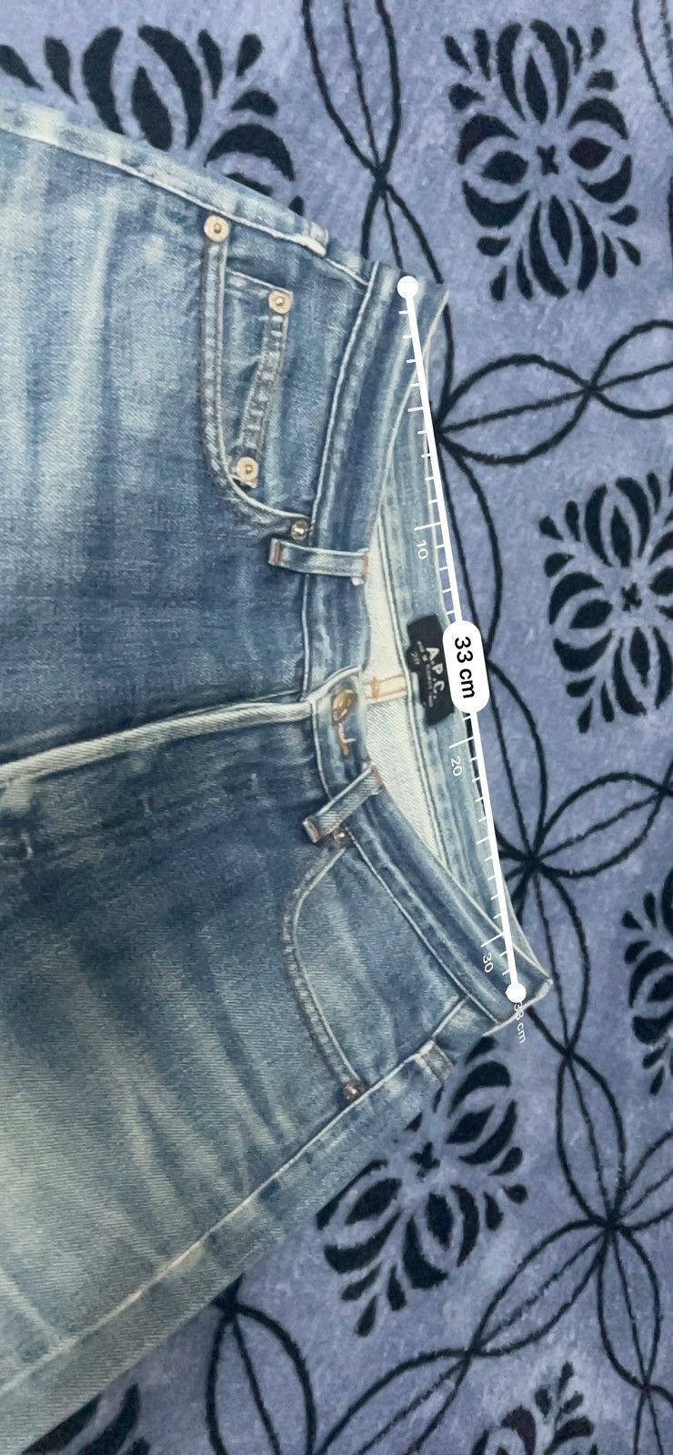 A.P.C. × Vintage A.P.C - Rue De Fleurus Paris Selvedge Button Fly Distressed Size US 29 - 22 Thumbnail