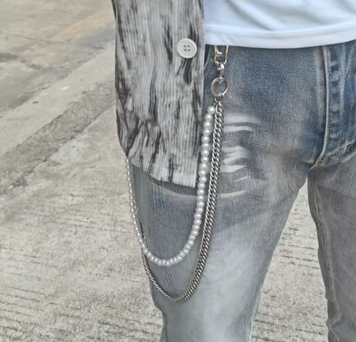 Other × Vintage Fashionable Double Layer Steel Pearl Pants Chain Size ONE SIZE - 1 Thumbnail