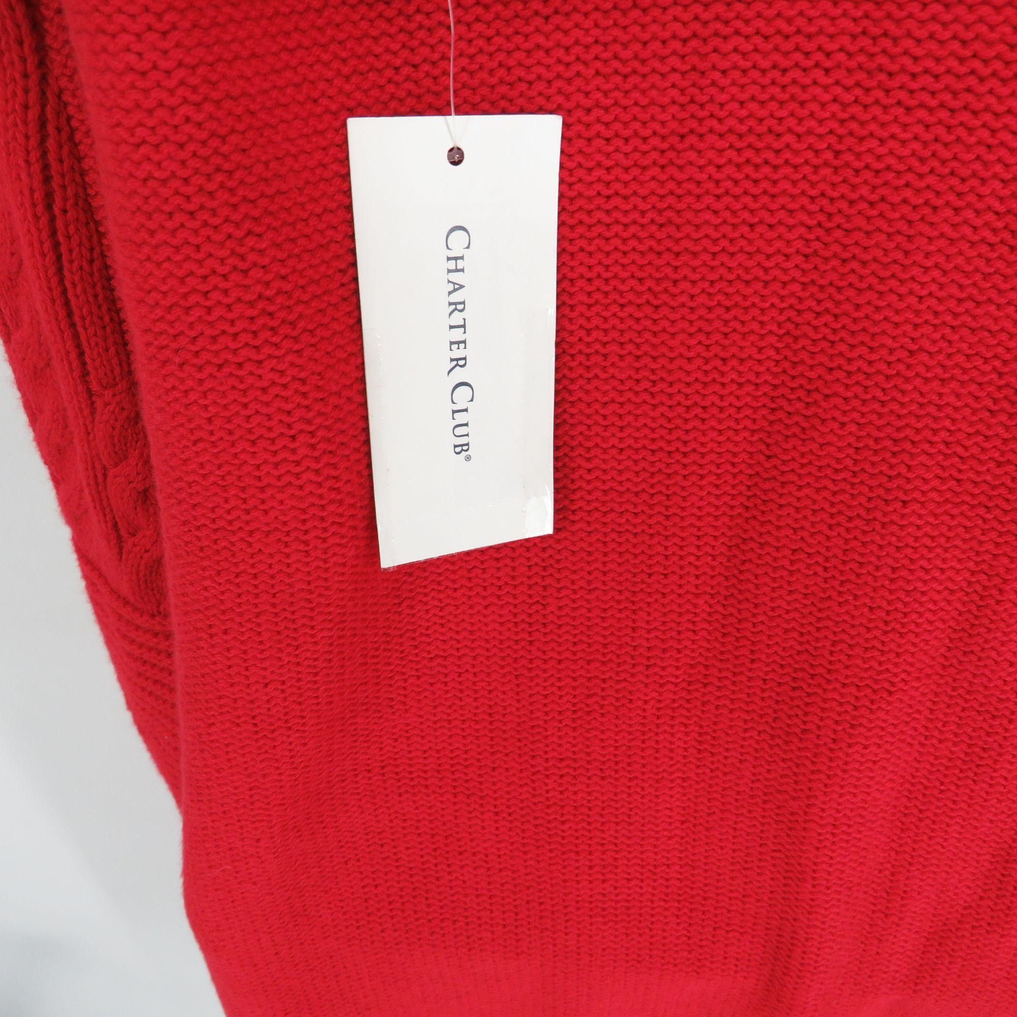 Charter Club Charter Club Womens Open Front Cardigan Sweater Red Cable Kn Size S / US 4 / IT 40 - 5 Thumbnail