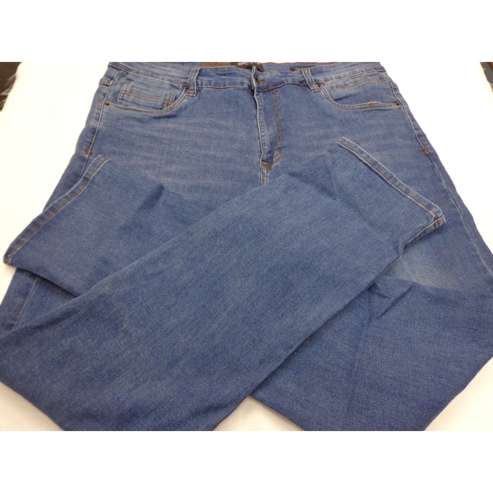 Kenneth Cole Kenneth Cole Jeans Mens 40 x 34 Straight Fit Stretch Denim Blue Regular 2 Way Stretch Denim Casual Travel Size US 40 / EU 56 - 4 Thumbnail