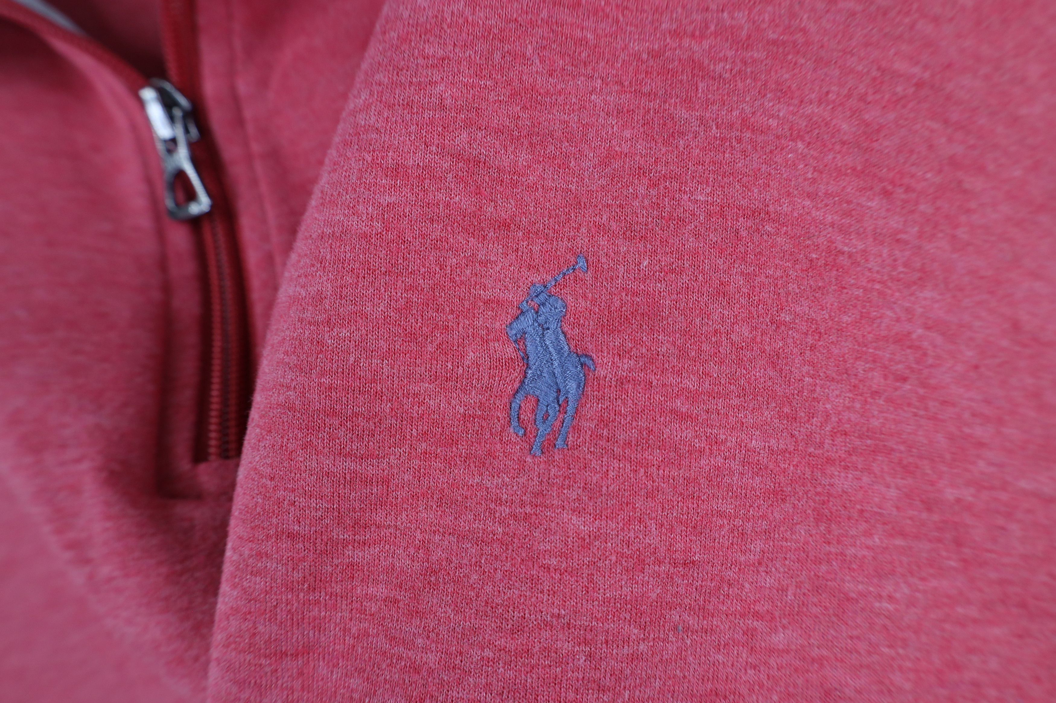 Ralph Lauren × Vintage Ralph Lauren Touch Cotton Knit Half Zip Pullover Sweater Red Size US L / EU 52-54 / 3 - 4 Thumbnail