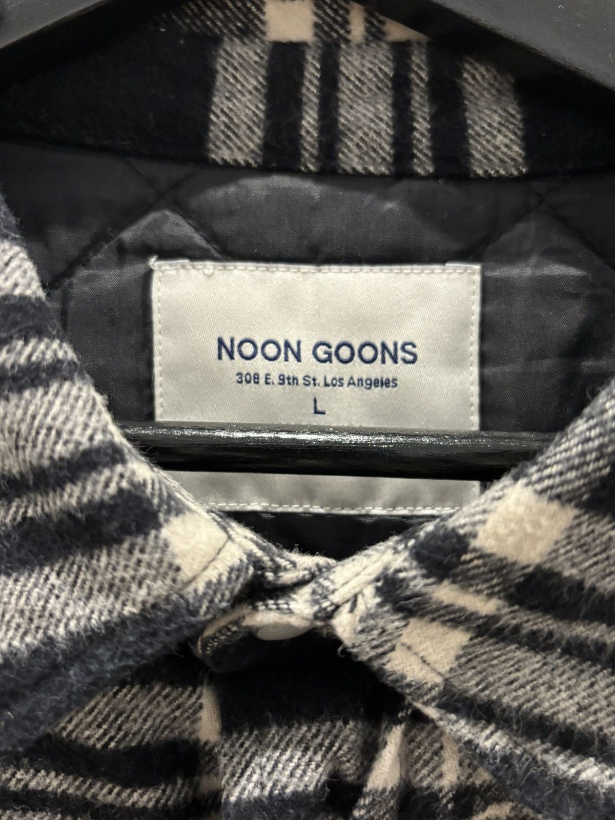 Noon Goons Noon Goons Classic Quilted Flannel Overshirt Black/White Size US L / EU 52-54 / 3 - 2 Thumbnail