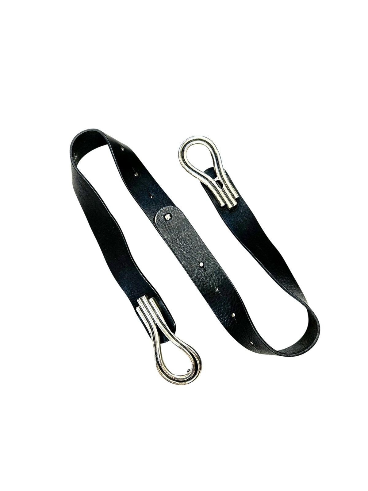 Japanese Brand Vintage Black Leather Double Buckle Avantgarde belt Size ONE SIZE - 1 Thumbnail