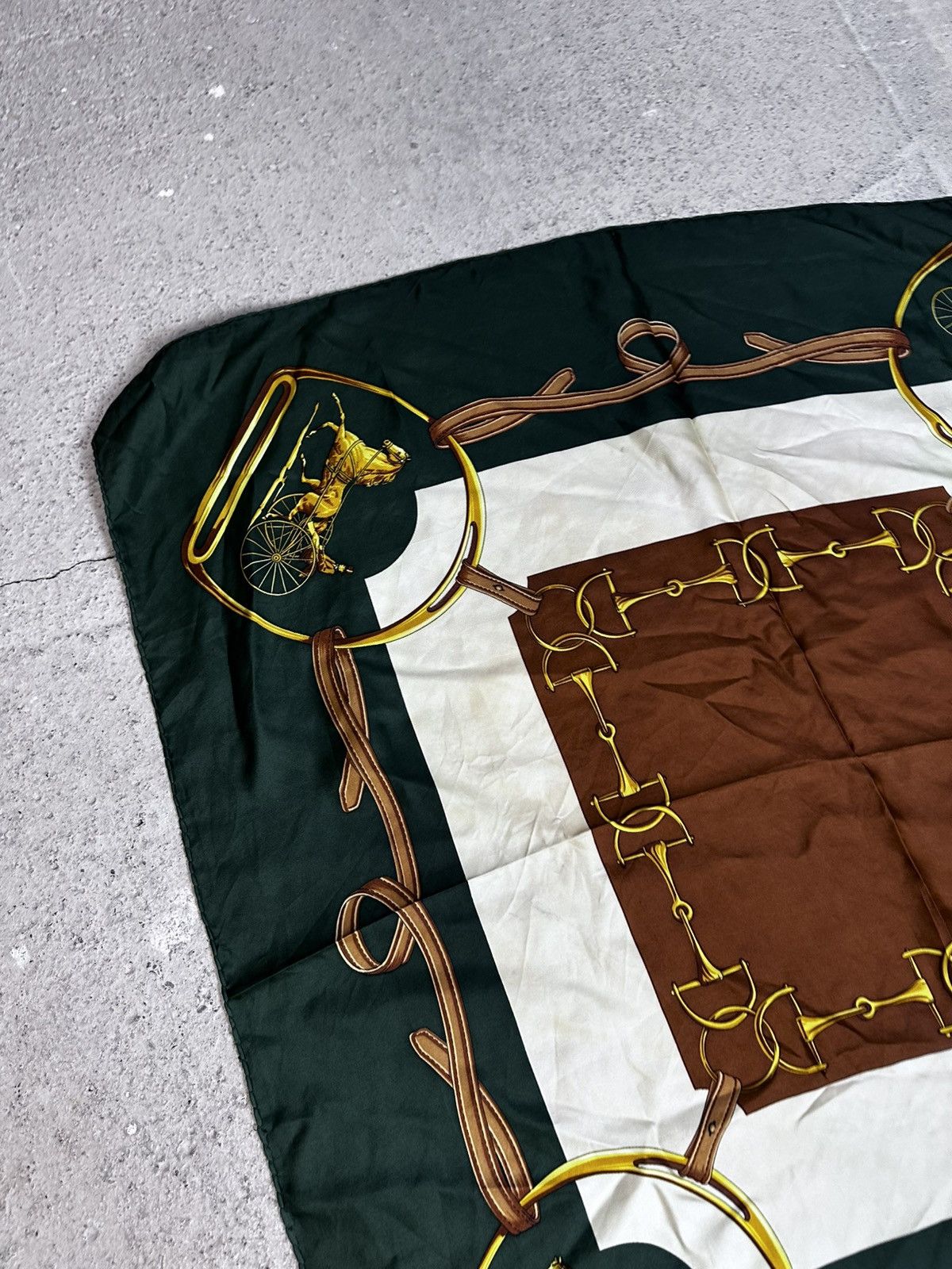 Celine Auth Celine Carriage Horse Silk Scarf Vintage Rare Retro Size ONE SIZE - 4 Thumbnail