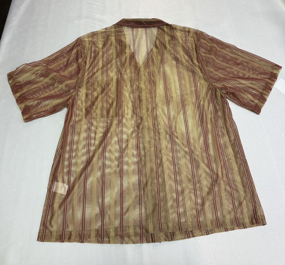 Other Gold Satin Stripe Short Sleeve Button Down – Brand New Size US M / EU 48-50 / 2 - 2 Thumbnail