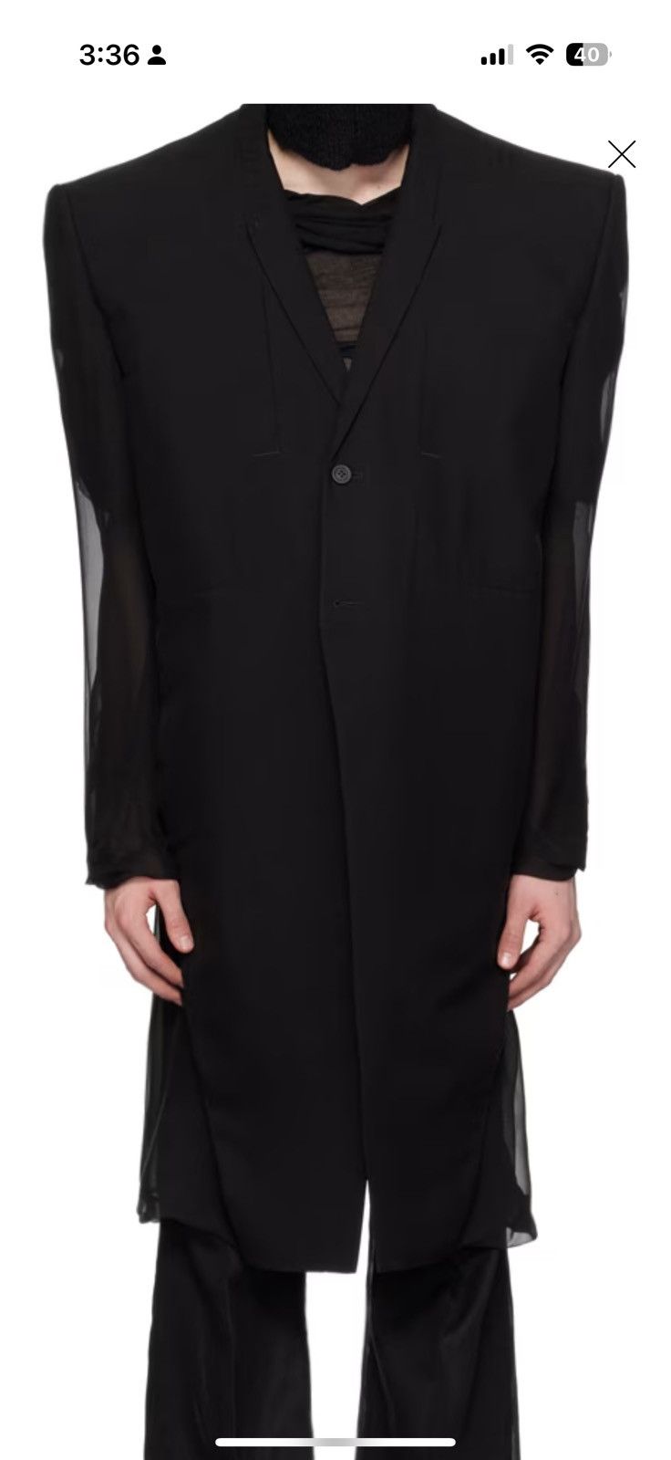 Rick Owens Rick Owens Black Fogtalin Coat Size US S / EU 44-46 / 1 - 3 Thumbnail