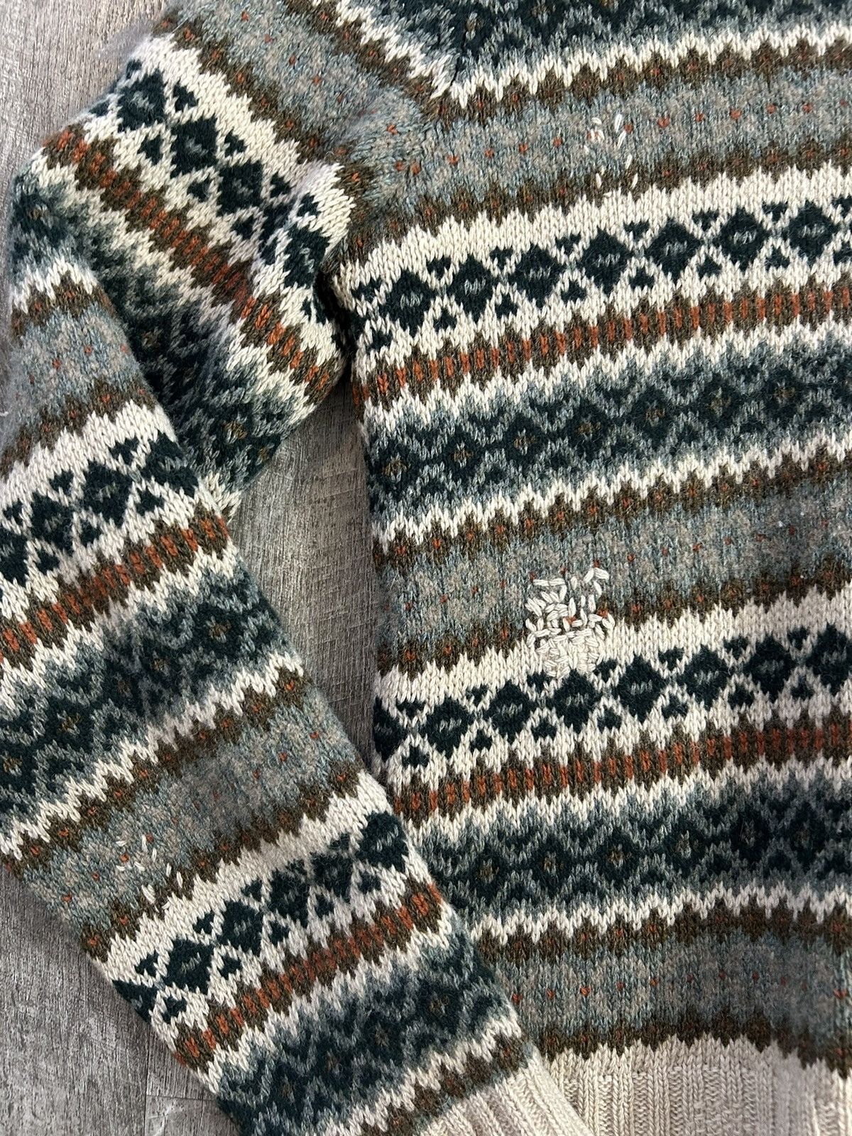 RRL Ralph Lauren Mended Wool HandKnit Sweater SZ S Size US S / EU 44-46 / 1 - 2 Thumbnail